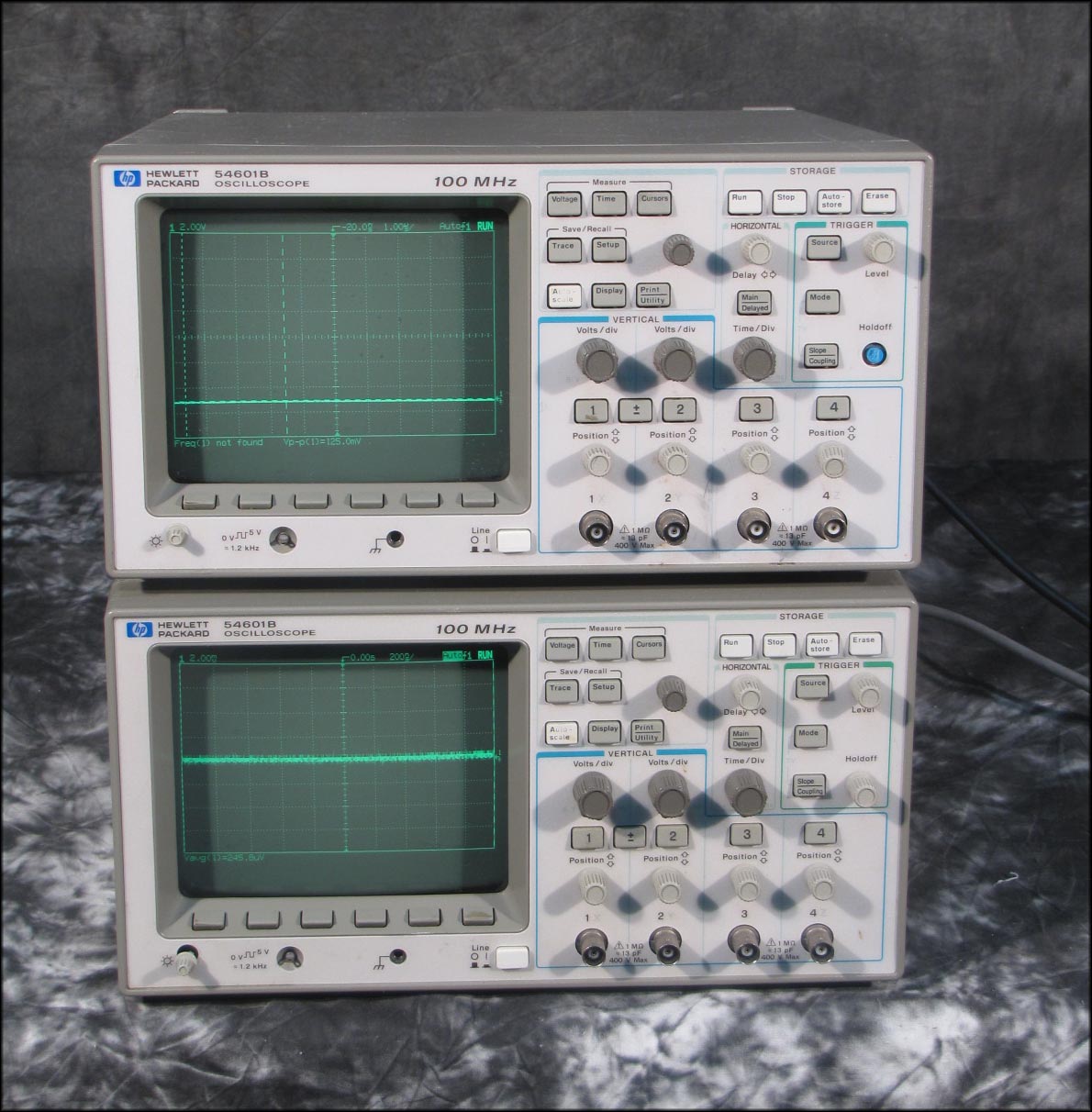 Lot of 2 HP Agilent 54601B 100 MHz 4 Channel Digital Oscilloscopes eBay